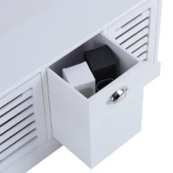 Banc De Rangement TRIENT Meuble Bas Coffre Et 3 Caisses De Rangement, En MDF Et Bois De Paulownia Blanc 9 Banc De Rangement TRIENT Meuble Bas Coffre Et 3 Caisses De Rangement, En MDF Et Bois De Paulownia Blanc -Promos Chesteris Boutique banc 13827727