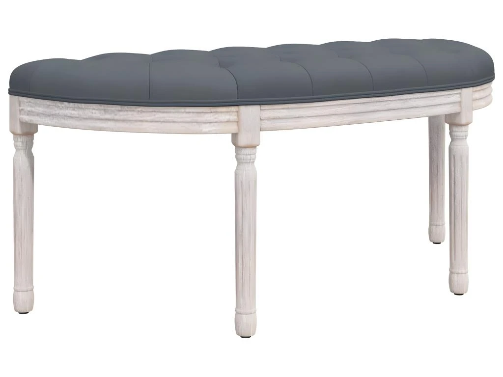 Banc Gris Foncé 110,5x45x49 Cm Velours 2 Banc Gris Foncé 110,5x45x49 Cm Velours – Image 2