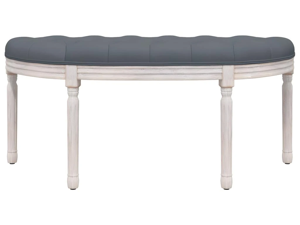 Banc Gris Foncé 110,5x45x49 Cm Velours 3 Banc Gris Foncé 110,5x45x49 Cm Velours – Image 3