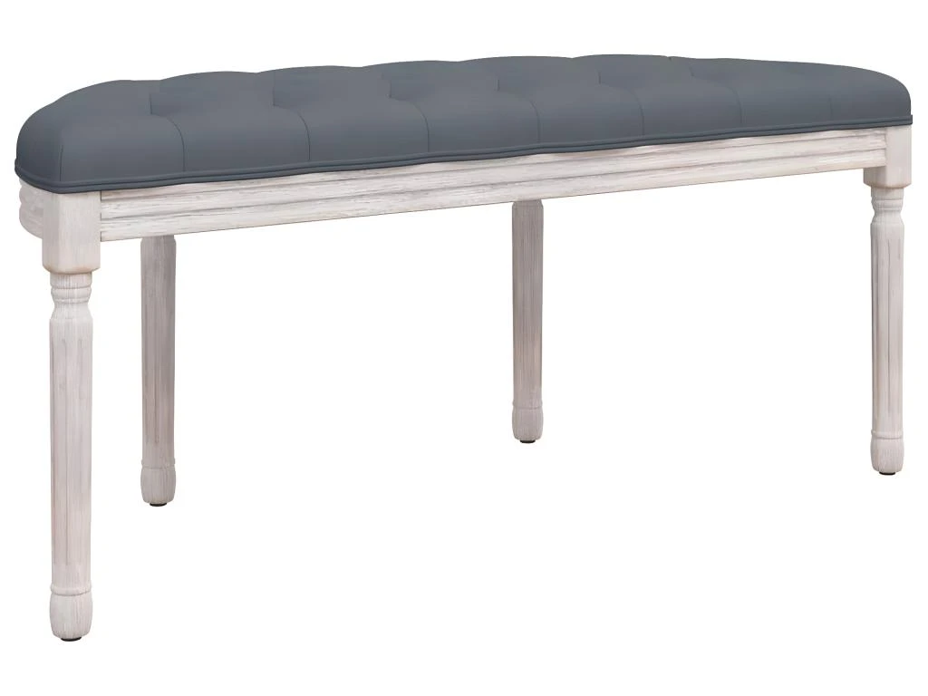 Banc Gris Foncé 110,5x45x49 Cm Velours 5 Banc Gris Foncé 110,5x45x49 Cm Velours – Image 5
