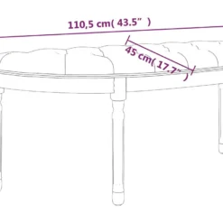 Banc Gris Foncé 110,5x45x49 Cm Velours 15 Banc Gris Foncé 110,5x45x49 Cm Velours -Promos Chesteris Boutique banc 21056265