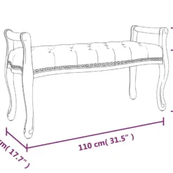 Banc Rose 110x45x60 Cm Velours -Promos Chesteris Boutique banc 21056573