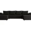 Canapé Panoramique "Vaugirard" - Tissu - 5 Places - Noir