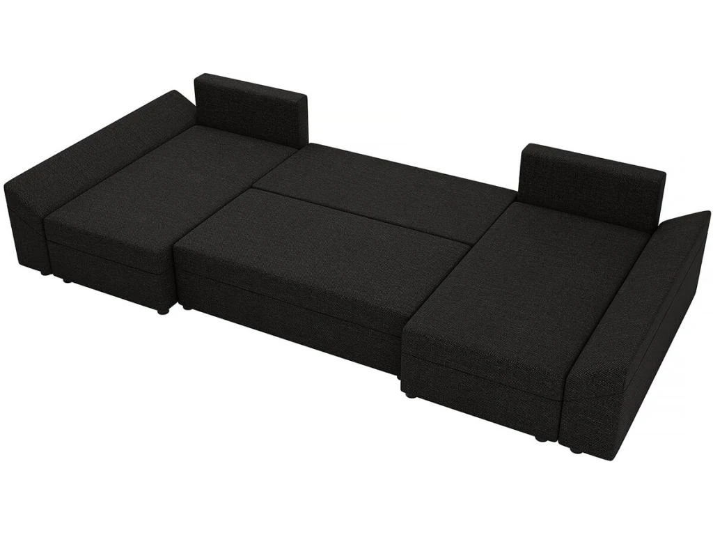 Canapé Panoramique "Vaugirard" - Tissu - 5 Places - Noir 3 Canapé Panoramique "Vaugirard" - Tissu - 5 Places - Noir – Image 3