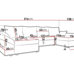 Canapé Panoramique "Vaugirard" - Tissu - 5 Places - Noir 8 Canapé Panoramique "Vaugirard" - Tissu - 5 Places - Noir -Promos Chesteris Boutique canape 10537081