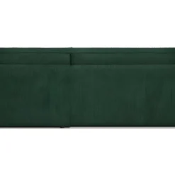 Canapé D'angle Convertible Réversible 4 Places Avec Coffre De Rangement En Velours Côtelé Vert Foncé - Livia -Promos Chesteris Boutique canape 10552915