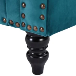 Canapé 3 Places En Velours Bleu Canard TURNER -Promos Chesteris Boutique canape 10577839