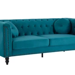 Canapés 3 Places Et 2 Places En Velours Bleu Canard TURNER 20 Canapés 3 Places Et 2 Places En Velours Bleu Canard TURNER -Promos Chesteris Boutique canape 10672855