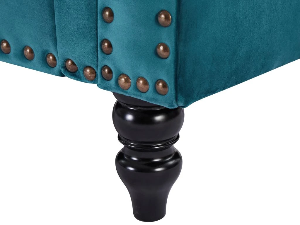 Canapés 3 Places Et 2 Places En Velours Bleu Canard TURNER 5 Canapés 3 Places Et 2 Places En Velours Bleu Canard TURNER – Image 5