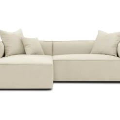 Canapé D'angle Gauche En Tissu Crème ACACE 7 Canapé D'angle Gauche En Tissu Crème ACACE -Promos Chesteris Boutique canape 10675991