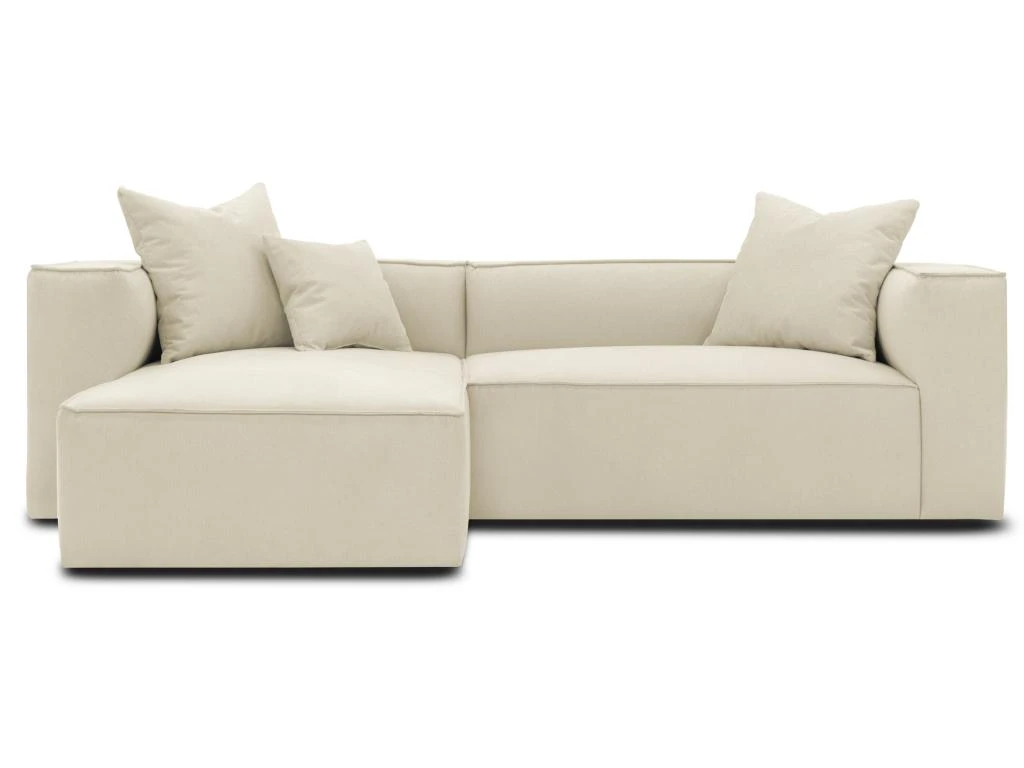 Canapé D'angle Gauche En Tissu Crème ACACE 3 Canapé D'angle Gauche En Tissu Crème ACACE – Image 3