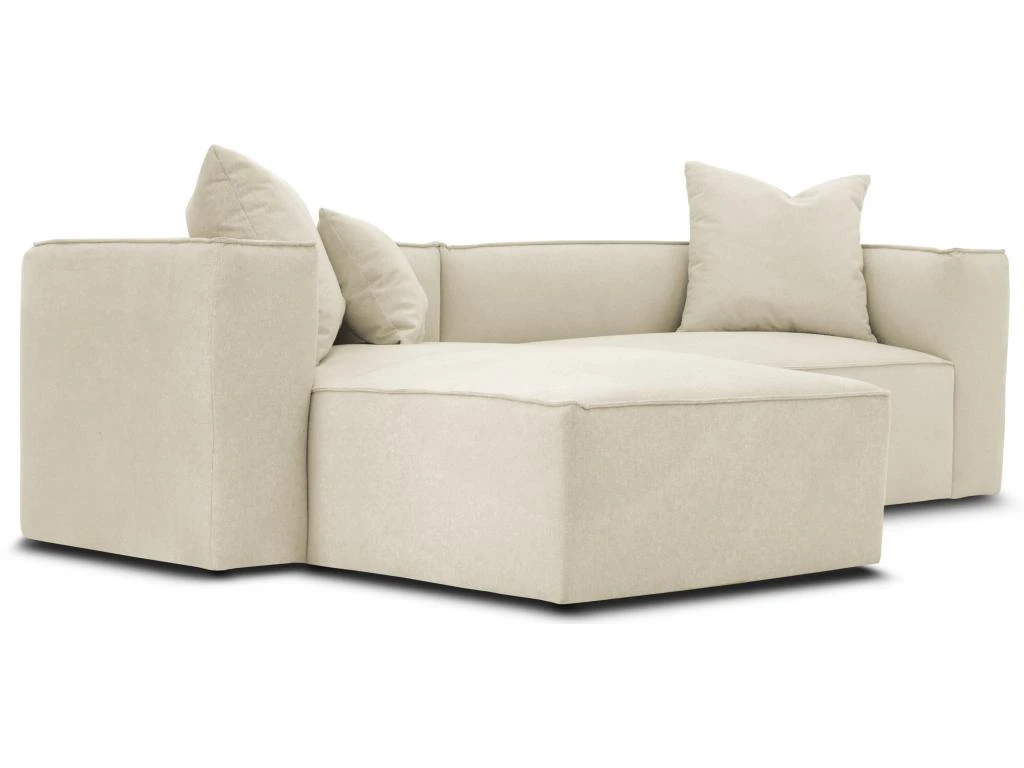 Canapé D'angle Gauche En Tissu Crème ACACE 4 Canapé D'angle Gauche En Tissu Crème ACACE – Image 4