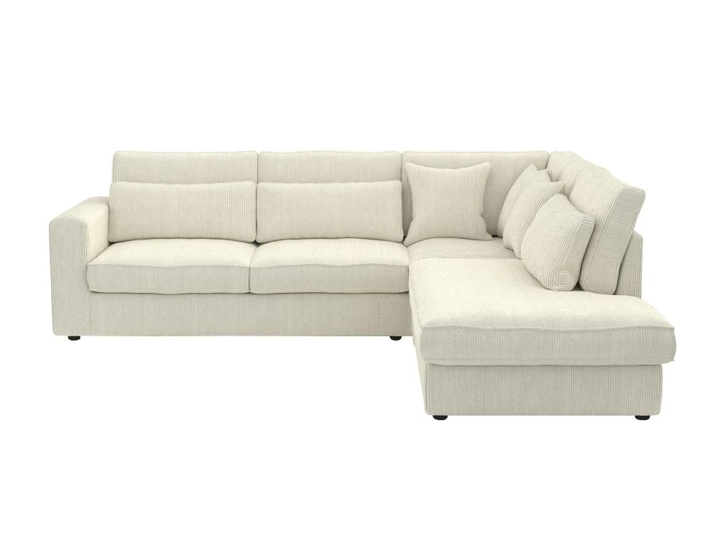 Grand Canapé D'angle Droit En Velours Côtelé Vert MONDOVI 10 Grand Canapé D'angle Droit En Velours Côtelé Vert MONDOVI – Image 10