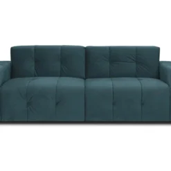 Canapé 3 Places En Velours Bleu Canard INIRIDA -Promos Chesteris Boutique canape 10727947