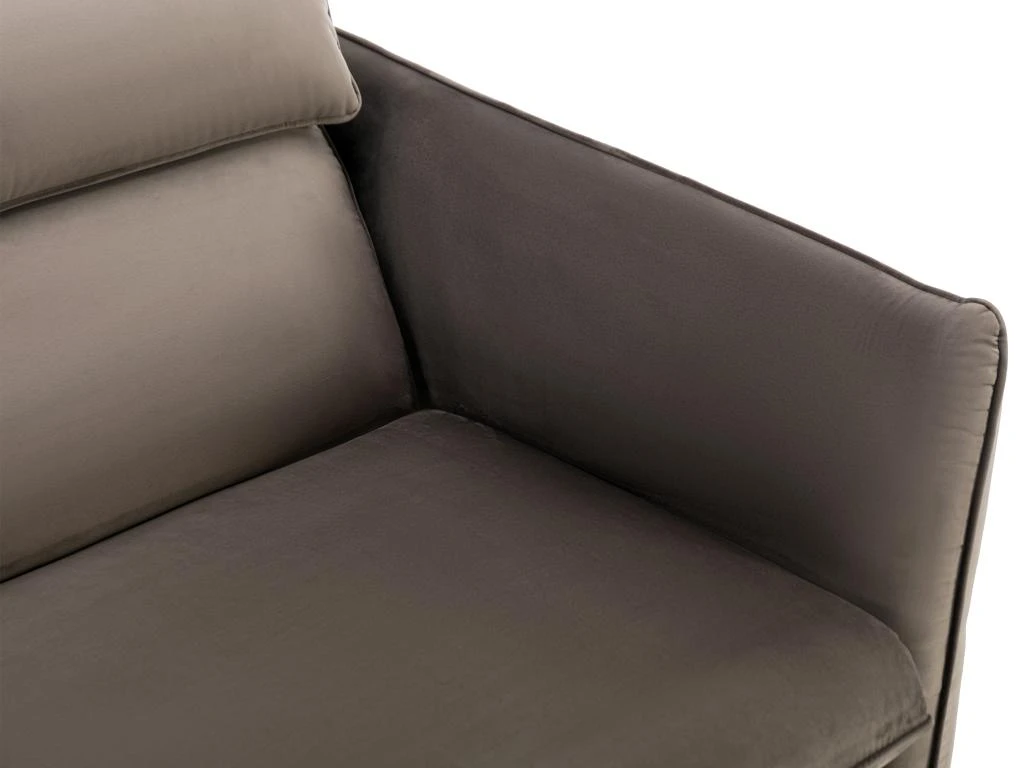 Canapé 3 Places Convertible En Velours Taupe IRVINE 6 Canapé 3 Places Convertible En Velours Taupe IRVINE – Image 6