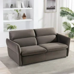 Canapé 3 Places Convertible En Velours Taupe IRVINE 13 Canapé 3 Places Convertible En Velours Taupe IRVINE -Promos Chesteris Boutique canape 10757083