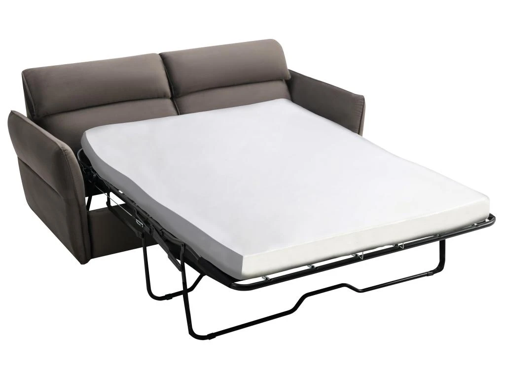 Canapé 3 Places Convertible En Velours Taupe IRVINE 4 Canapé 3 Places Convertible En Velours Taupe IRVINE – Image 4