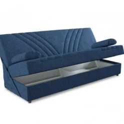 Canapé Dmalama, Canapé Conteneur 3 Places Avec 2 Coussins Inclus, Canapé De Salon En Tissu Rembourré Avec Ouverture Clic-clac, 181x81h88 Cm, Bleu -Promos Chesteris Boutique canape 10839771