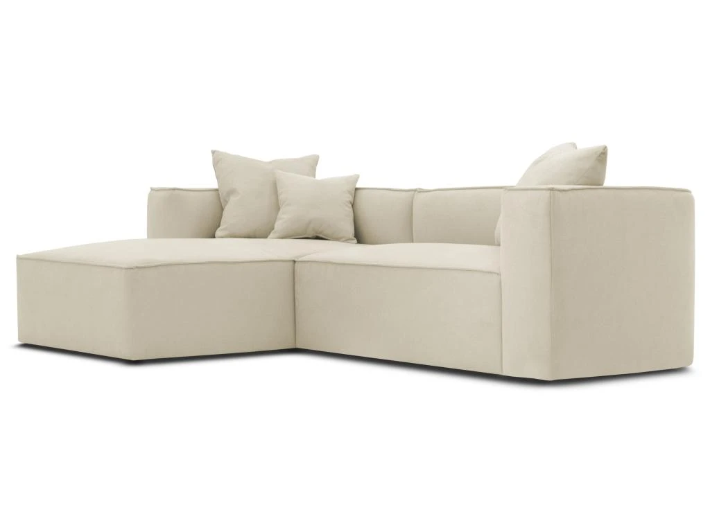 Canapé D'angle Gauche En Tissu Crème ACACE 2 Canapé D'angle Gauche En Tissu Crème ACACE – Image 2