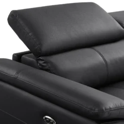 Canapé 2 Places En Cuir De Vachette Noir BREYT II -Promos Chesteris Boutique canape 10904785