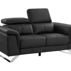 Canapé 2 Places En Cuir De Vachette Noir BREYT II -Promos Chesteris Boutique canape 10904927