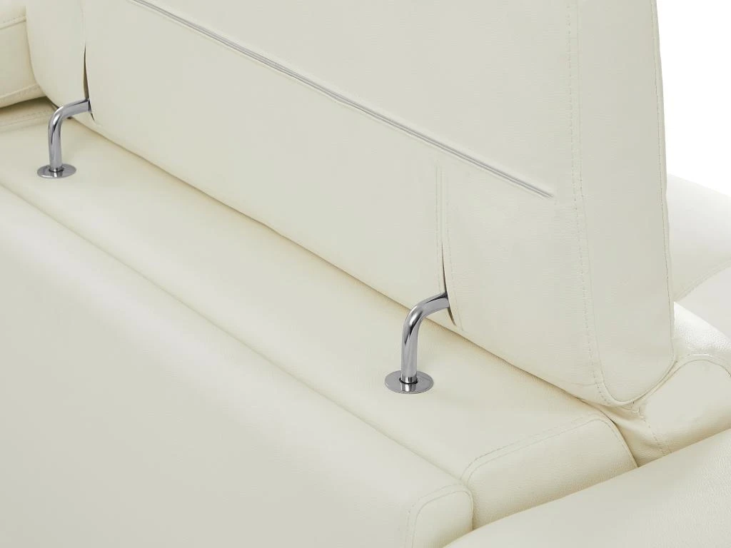 Canapé 2 Places En Cuir De Vachette Blanc BREYT II 6 Canapé 2 Places En Cuir De Vachette Blanc BREYT II – Image 6
