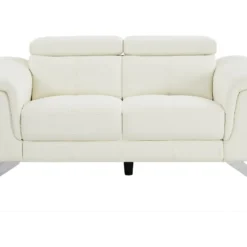 Canapé 2 Places En Cuir De Vachette Blanc BREYT II 11 Canapé 2 Places En Cuir De Vachette Blanc BREYT II -Promos Chesteris Boutique canape 10905859