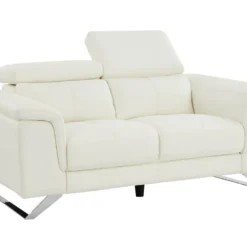Canapé 2 Places En Cuir De Vachette Blanc BREYT II 12 Canapé 2 Places En Cuir De Vachette Blanc BREYT II -Promos Chesteris Boutique canape 10905891