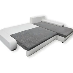 Canapé D'angle Convertible Droit 4 Places Avec Coffre Joakim Gris Et Blanc 7 Canapé D'angle Convertible Droit 4 Places Avec Coffre Joakim Gris Et Blanc -Promos Chesteris Boutique canape 11107033