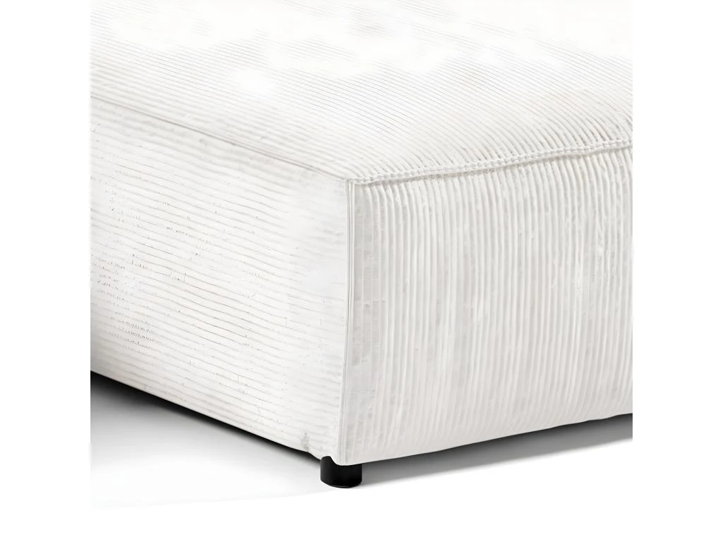 Canapé En U 5 Places Avec Coffre Isaac Velours Côtelé Blanc Cassé 4 Canapé En U 5 Places Avec Coffre Isaac Velours Côtelé Blanc Cassé – Image 4