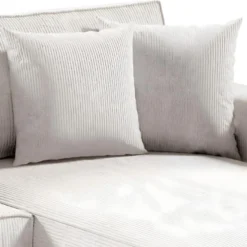 Canapé En U 5 Places Avec Coffre Isaac Velours Côtelé Blanc Cassé 9 Canapé En U 5 Places Avec Coffre Isaac Velours Côtelé Blanc Cassé -Promos Chesteris Boutique canape 11107273