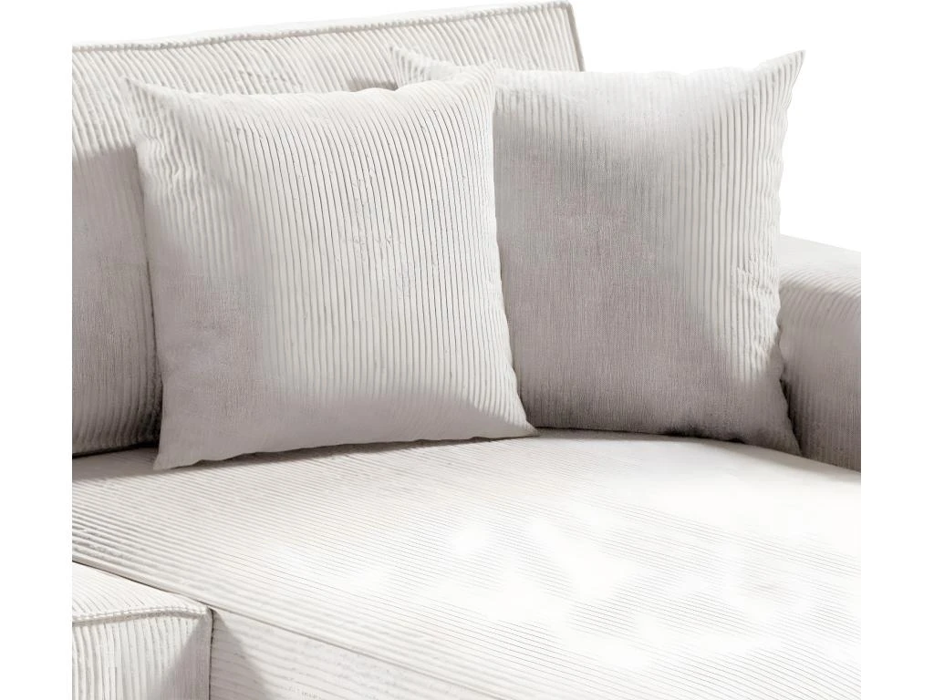 Canapé En U 5 Places Avec Coffre Isaac Velours Côtelé Blanc Cassé 5 Canapé En U 5 Places Avec Coffre Isaac Velours Côtelé Blanc Cassé – Image 5