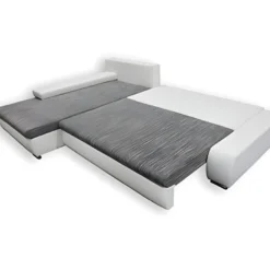 Canapé D'angle Convertible Gauche 4 Places Avec Coffre Joakim Gris Et Blanc 7 Canapé D'angle Convertible Gauche 4 Places Avec Coffre Joakim Gris Et Blanc -Promos Chesteris Boutique canape 11107367