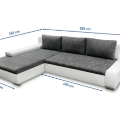 Canapé D'angle Convertible Gauche 4 Places Avec Coffre Joakim Gris Et Blanc 9 Canapé D'angle Convertible Gauche 4 Places Avec Coffre Joakim Gris Et Blanc -Promos Chesteris Boutique canape 11107371