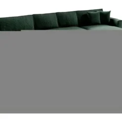 Canapé En U 5 Places Avec Coffre Isaac Velours Côtelé Vert Sapin