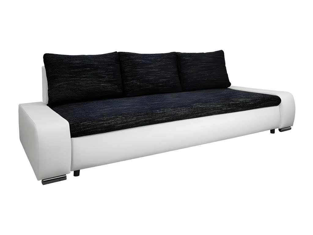 Canapé Convertible 3 Places Avec Coffre Joakim Noir Et Blanc 1 Canapé Convertible 3 Places Avec Coffre Joakim Noir Et Blanc