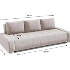 Canapé Convertible 3 Places Avec Coffre Jonas Crème 9 Canapé Convertible 3 Places Avec Coffre Jonas Crème -Promos Chesteris Boutique canape 11116463