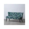 Canapé Bleu Avec Feuilles Velours/Bois - TSAMI