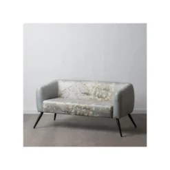 Canapé 2 Places Gris Velours/Métal - CHELI