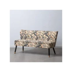 Canapé Beige Avec Feuilles Velours/Bois - TSAMI