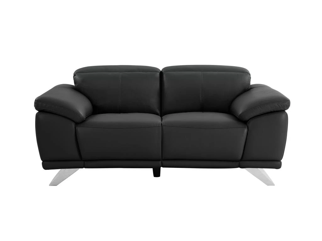 Canapé 2 Places En Cuir De Vachette Noir AZIDEE II 3 Canapé 2 Places En Cuir De Vachette Noir AZIDEE II – Image 3