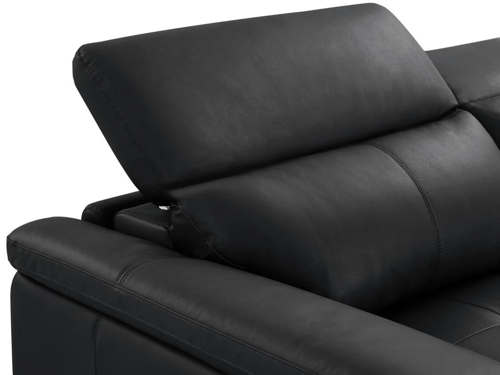 Canapé 2 Places En Cuir De Vachette Noir AZIDEE II 6 Canapé 2 Places En Cuir De Vachette Noir AZIDEE II – Image 6