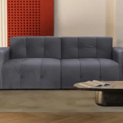 Canapé 3 Places En Velours Gris INIRIDA 9 Canapé 3 Places En Velours Gris INIRIDA -Promos Chesteris Boutique canape 11193233