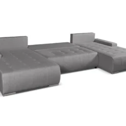 Canapé D'angle Panoramique Convertible En Tissu Gris LEANZA -Promos Chesteris Boutique canape 11593933