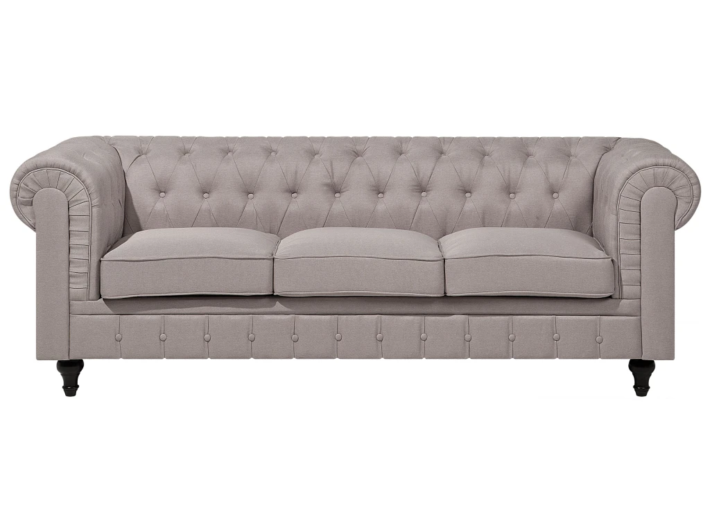 Canapé Angle à Droite 6 Places En Tissu Beige CHESTERFIELD 6 Canapé Angle à Droite 6 Places En Tissu Beige CHESTERFIELD – Image 6