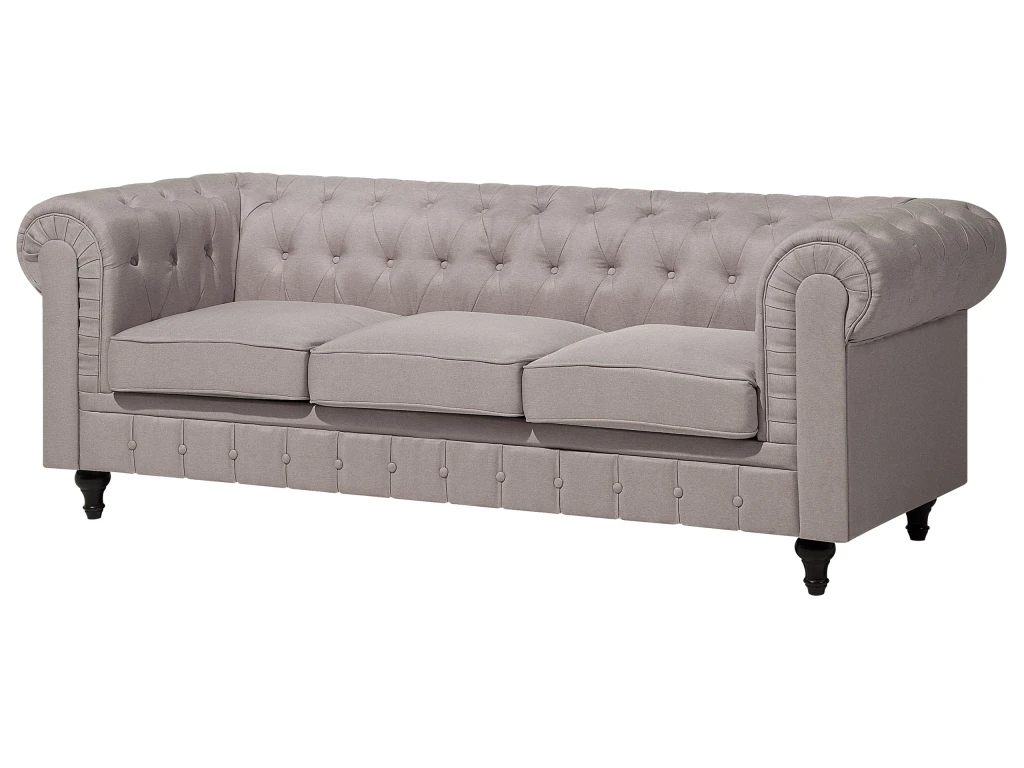 Canapé Angle à Droite 6 Places En Tissu Beige CHESTERFIELD 7 Canapé Angle à Droite 6 Places En Tissu Beige CHESTERFIELD – Image 7