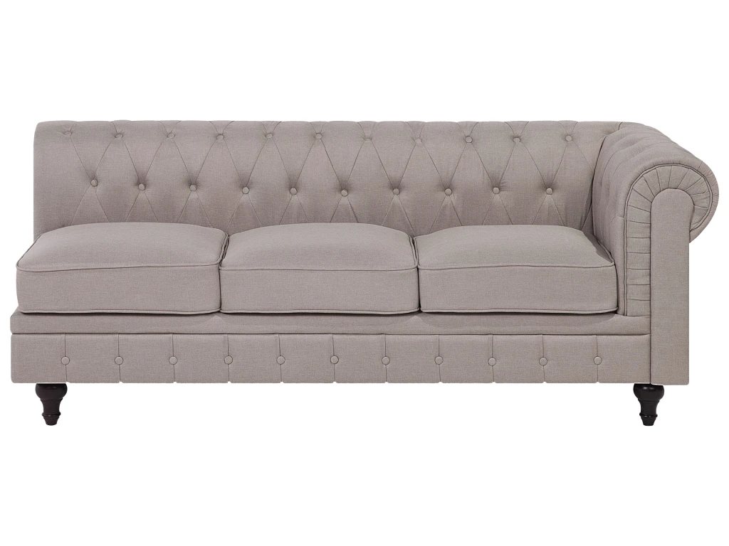 Canapé Angle à Droite 6 Places En Tissu Beige CHESTERFIELD 8 Canapé Angle à Droite 6 Places En Tissu Beige CHESTERFIELD – Image 8