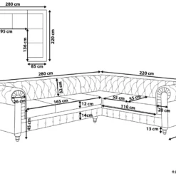 Canapé Angle à Gauche 6 Places En Tissu Beige CHESTERFIELD -Promos Chesteris Boutique canape 11666515