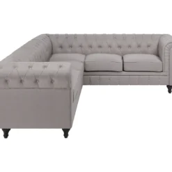 Canapé Angle à Gauche 6 Places En Tissu Beige CHESTERFIELD -Promos Chesteris Boutique canape 11666517