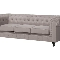 Canapé Angle à Gauche 6 Places En Tissu Beige CHESTERFIELD -Promos Chesteris Boutique canape 11666523